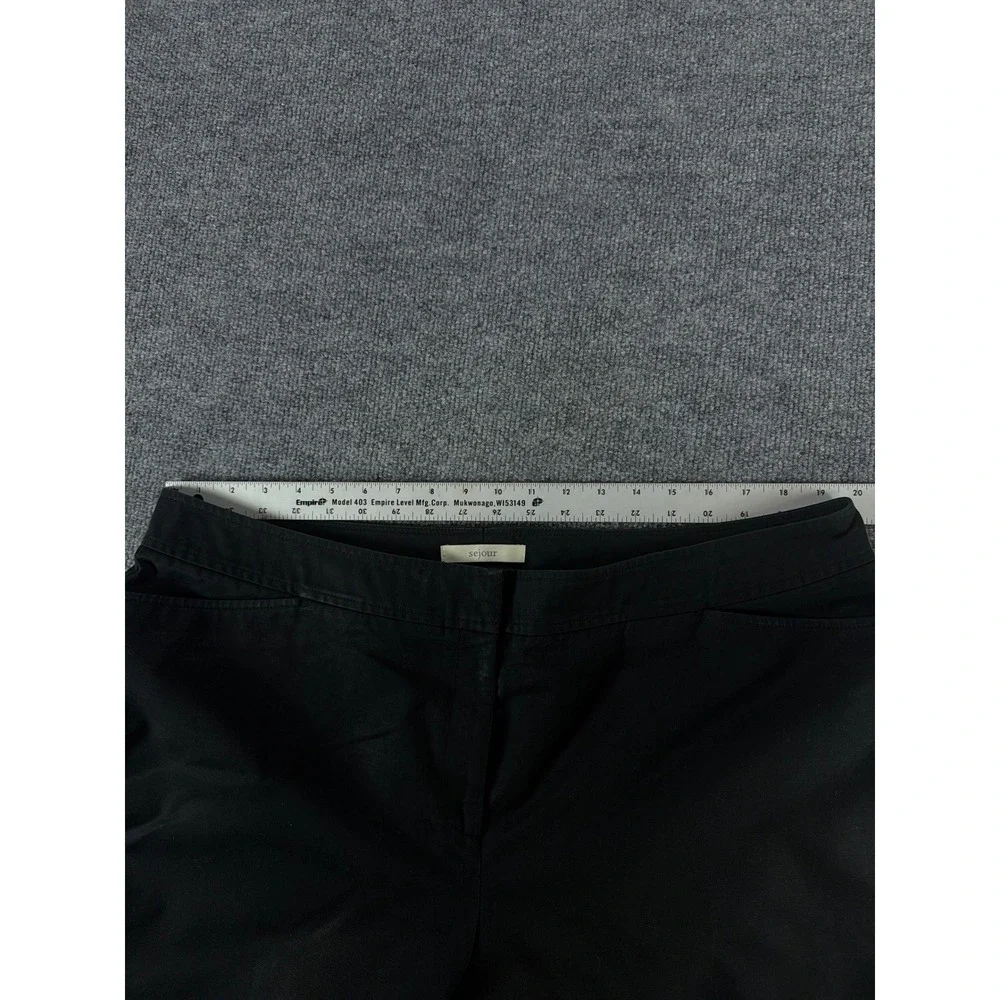 Sejour Black Cropped‎ Dress Pants Womens 18W Stretch Tapered Career Trousers